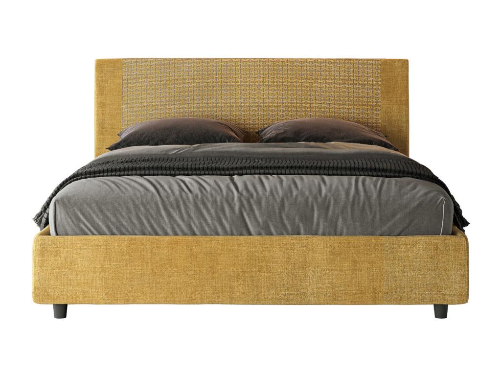 Yellow Fabric Bed, 160 x 190 cm