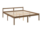 Brown Solid Wood Bed Frame, 200 x 200 cm