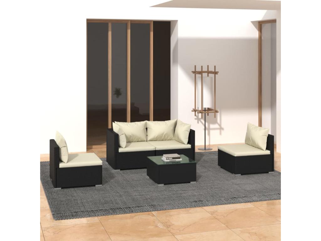 Black Woven Resin Wicker Outdoor Furniture Set - dlz1766587522226