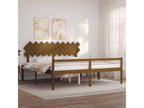 Brown Solid Wood Bed Frame, 200 x 200 cm