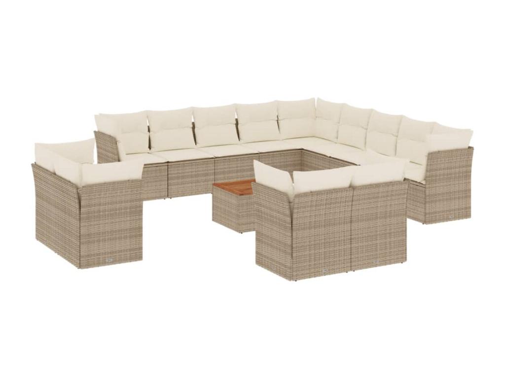 Beige Woven Resin Wicker Outdoor Furniture Set - dlz1766588003322
