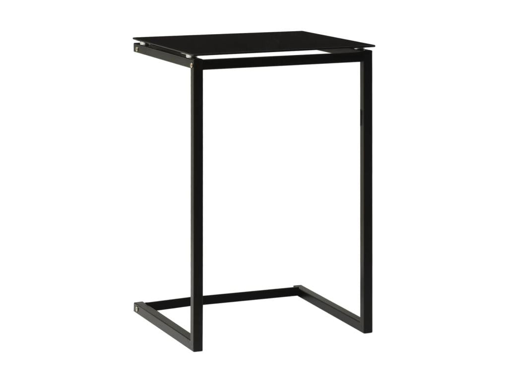 Black Glass Side Table, 40 x 40 x 60 cm