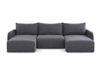 Black Boucle Fabric Sofa Bed