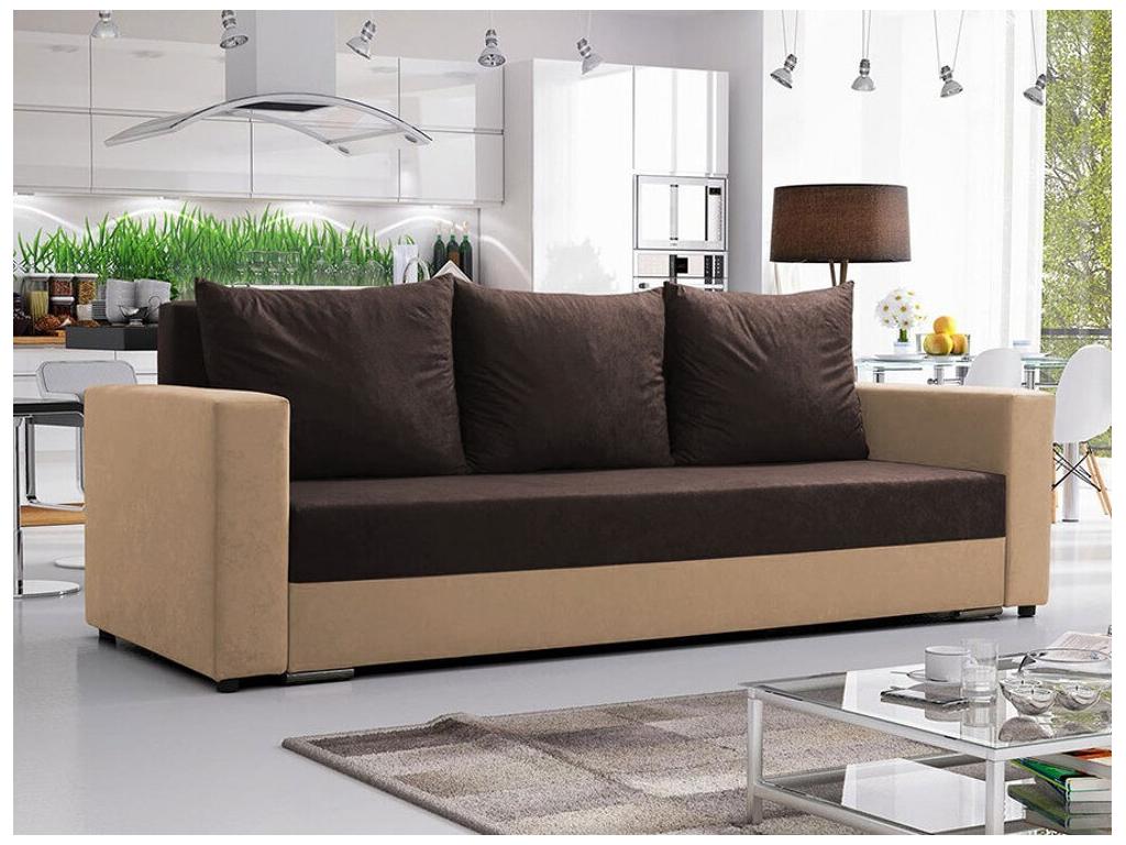 Brown Sofa Bed, 80 x 235 x 87 cm