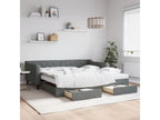 Gray Fabric Bed, 100 x 200 cm