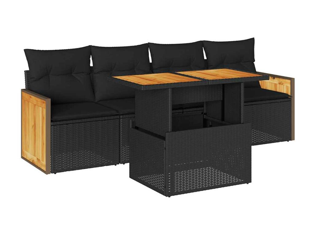 Black Woven Resin Wicker Outdoor Furniture Set - dlz1766588021531