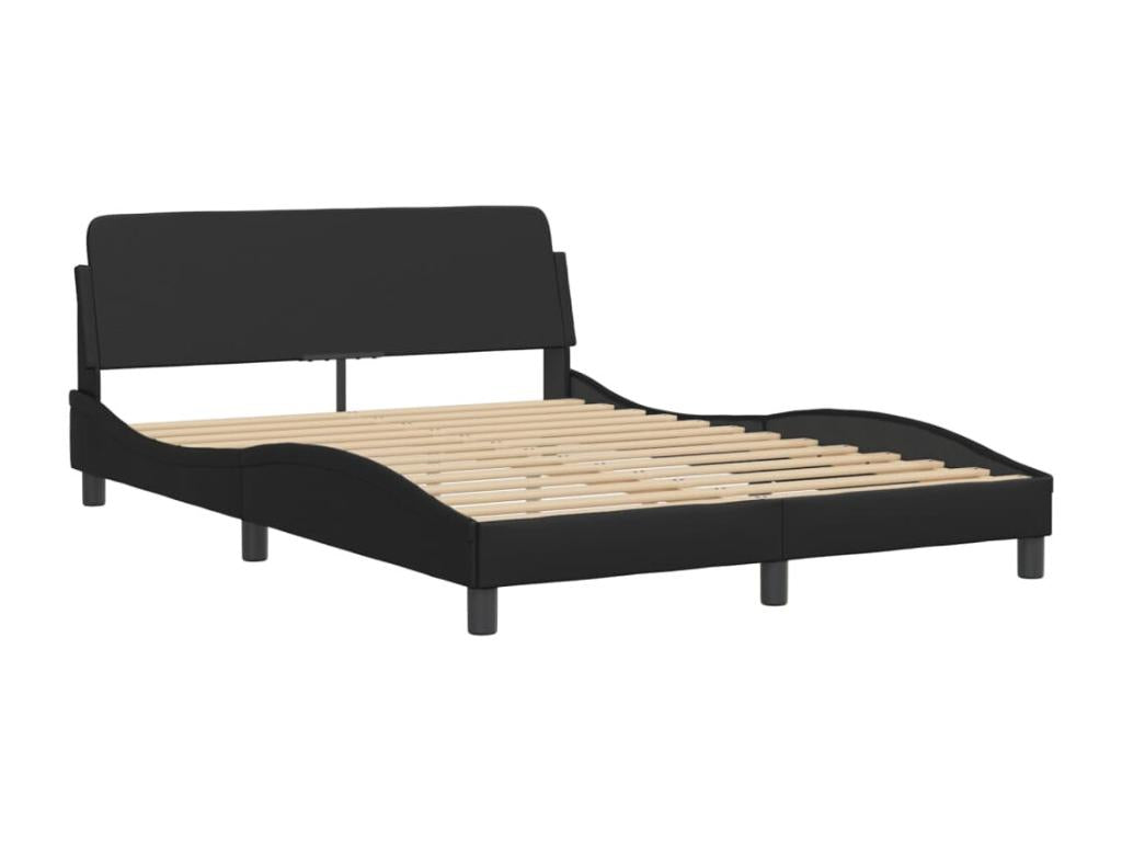 Black Faux Leather Bed Frame, 140 x 200 cm