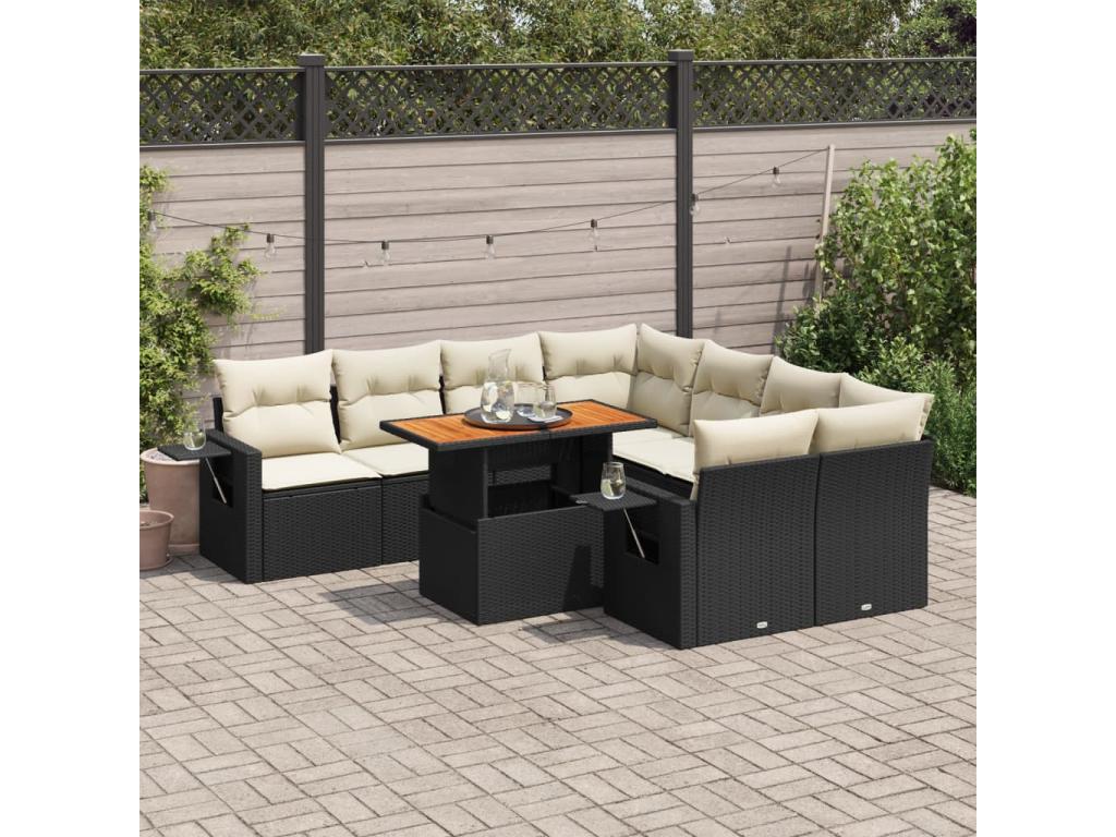 Black Woven Resin Wicker Outdoor Furniture Set - dlz1766587535927