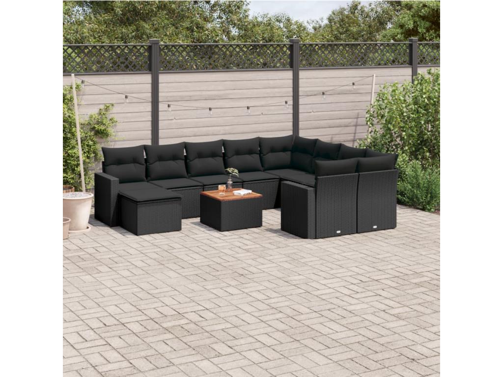 Black Woven Resin Wicker Outdoor Furniture Set - dlz1766587703925