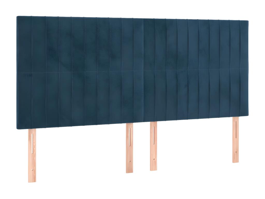 Blue Velvet Bed, 80 x 5 x 78 cm