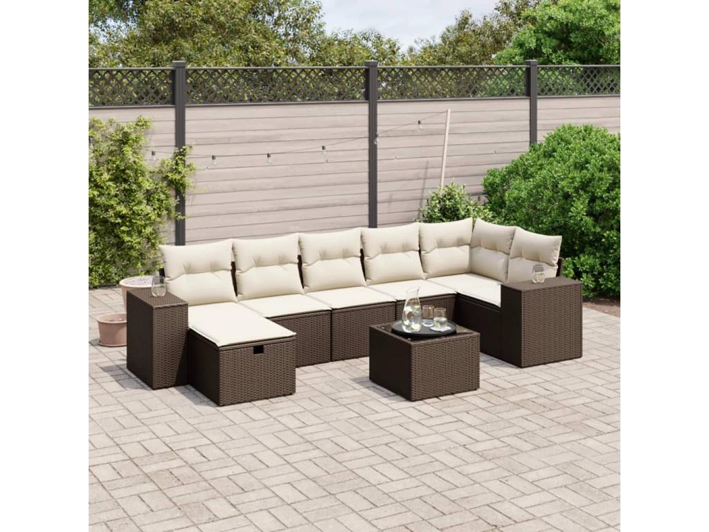 Brown Woven Resin Wicker Outdoor Furniture Set - dlz1766587830987