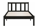 Black Pine Wood Bed Frame, 75 x 190 cm