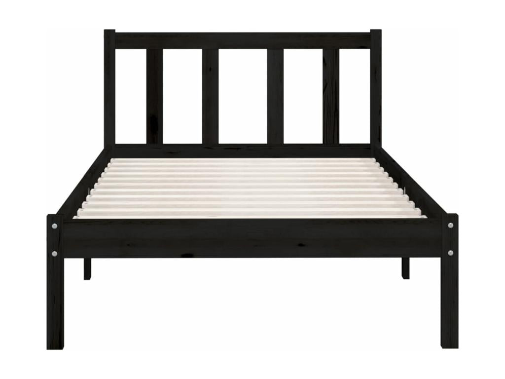 Black Pine Wood Bed Frame, 75 x 190 cm