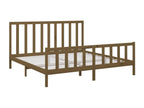 Brown Pine Wood Bed Frame, 200 x 200 cm