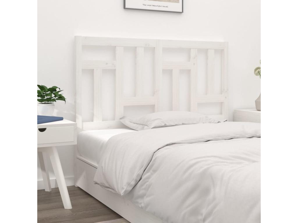 White Solid Wood Bed, 145.5 x 4 x 100 cm