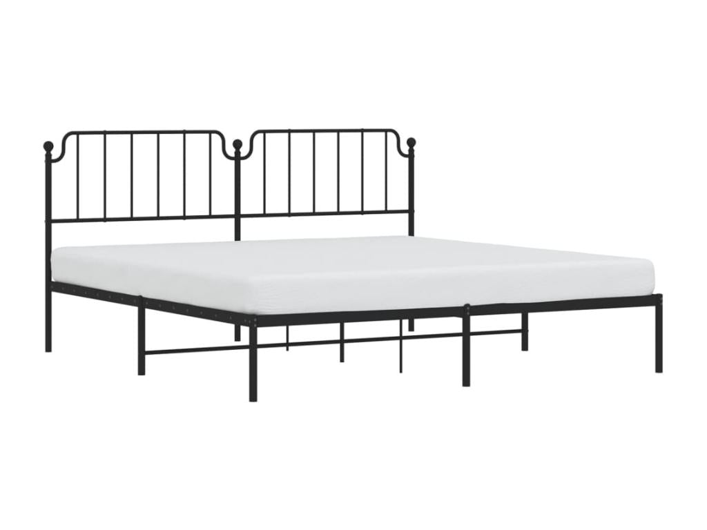 Black Metal Bed Frame, 200 x 200 cm