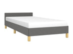 Gray Fabric Bed Frame, 90 x 200 cm