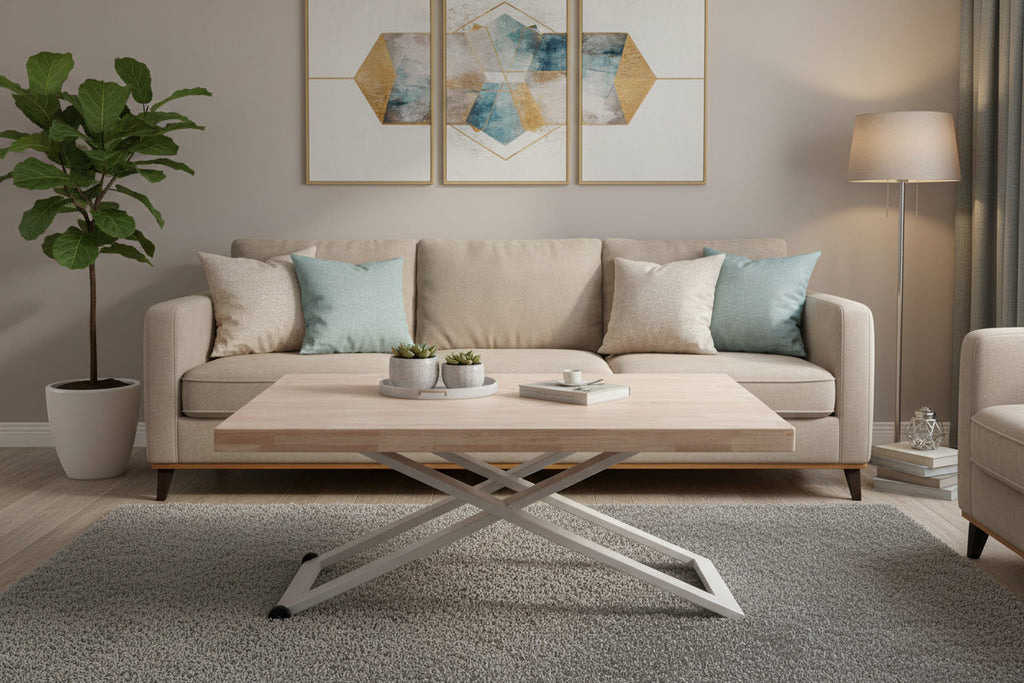 Natural Oak Wood Coffee Table - dlz1766587971392