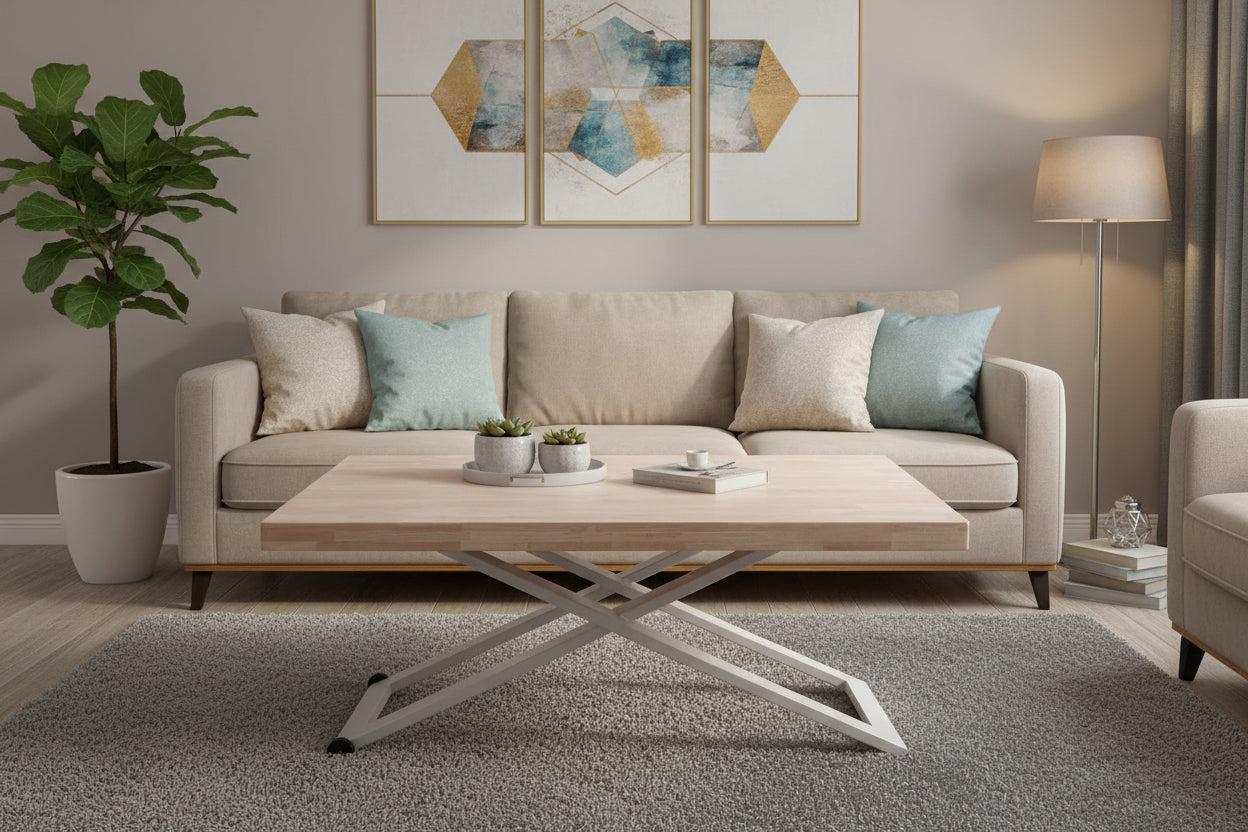 Natural Oak Wood Coffee Table - dlz1766587971392