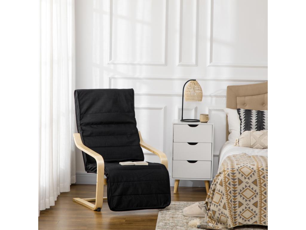 Black Fabric Accent Chair