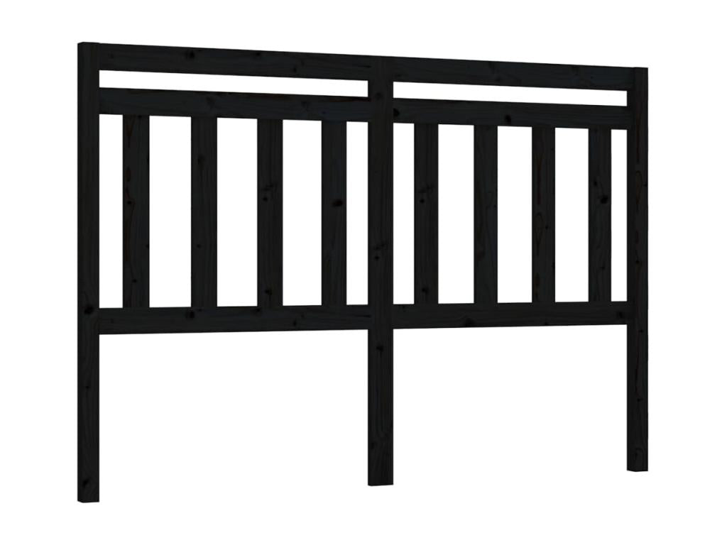 Black Solid Wood Bed, 166 x 4 x 100 cm