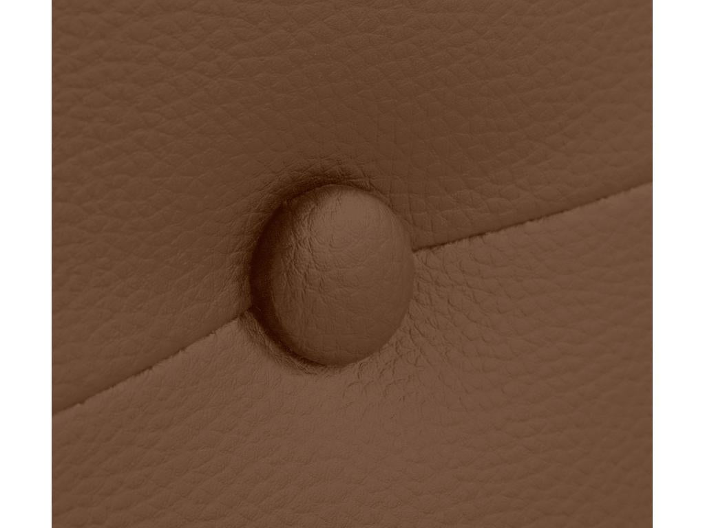 Brown Faux Leather Bed, 145 x 50 cm