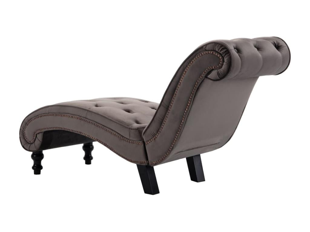 Gray Velvet Chaise Lounge