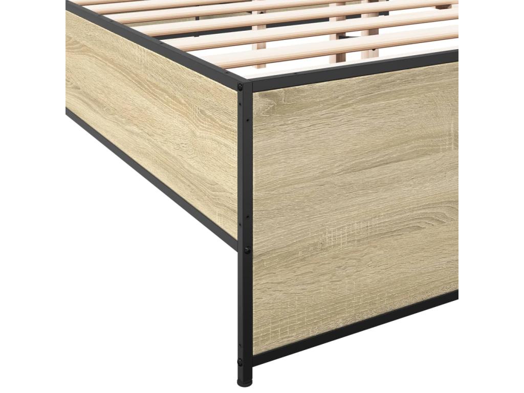 Natural Engineered Wood Bed Frame, 140 x 190 cm