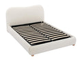 Beige Boucle Fabric Bed, 180 x 200 cm