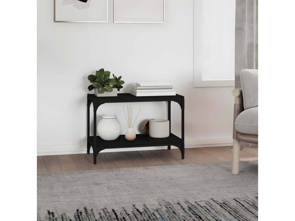 Black Engineered Wood TV Stand, 60 x 33 x 41 cm