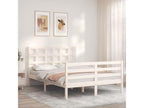 White Solid Wood Bed Frame, 140 x 190 cm