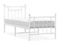 White Metal Bed Frame, 75 x 190 cm