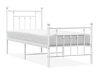 White Metal Bed Frame, 75 x 190 cm