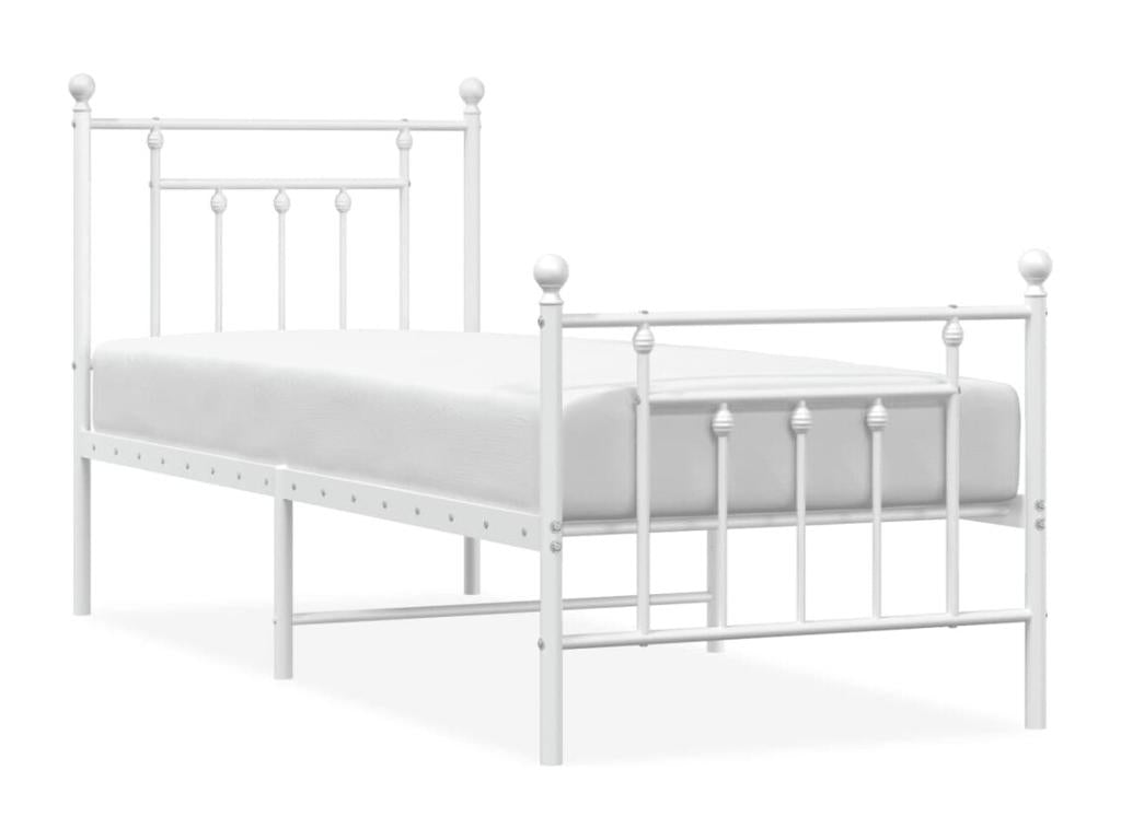 White Metal Bed Frame, 75 x 190 cm