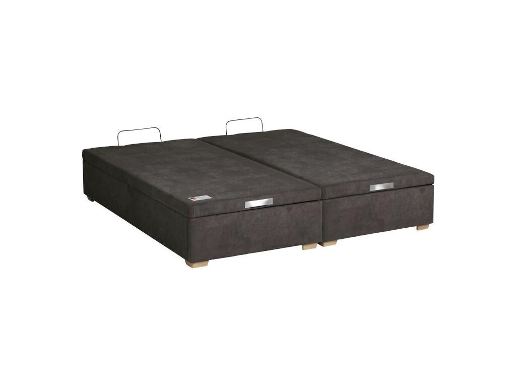 Gray Velvet Bed, 140 x 190 cm