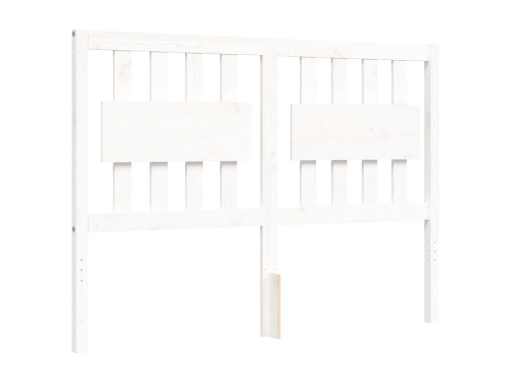 White Solid Wood Bed Frame, 120 x 200 cm