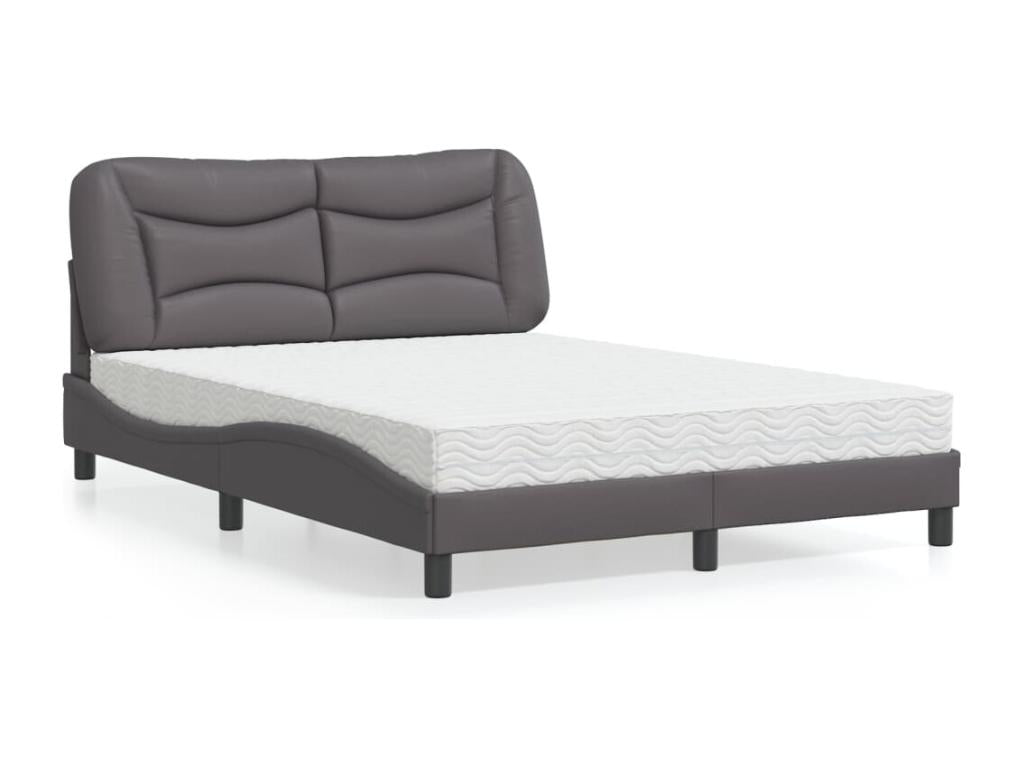 Gray Faux Leather Mattress, 140 x 190 cm