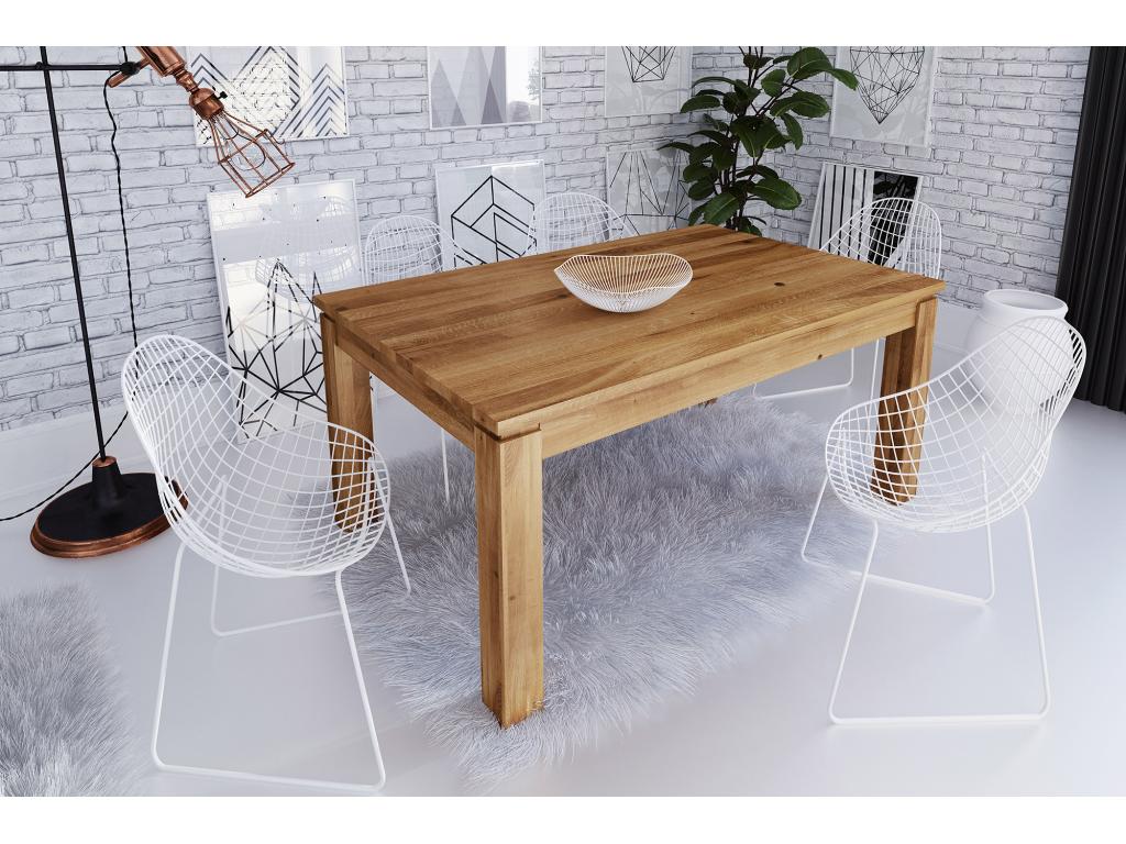 Natural Oak Wood Table, 80 x 130 cm
