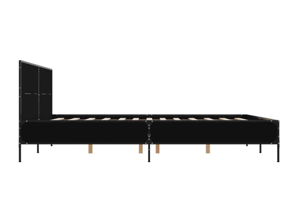 Black Engineered Wood Bed Frame, 140 x 200 cm