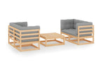 Gray Pine Wood Outdoor Furniture Set - dlz1766587816408