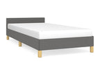 Gray Fabric Bed Frame, 90 x 200 cm