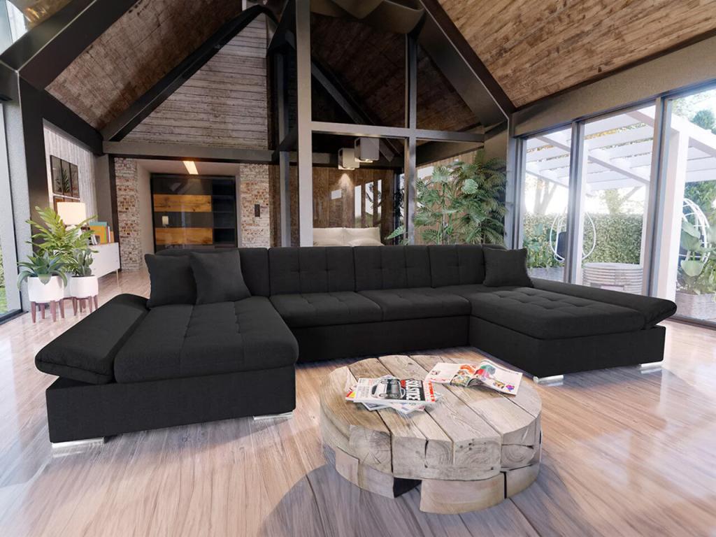 Black Sofa, 360 x 160 x 75 cm