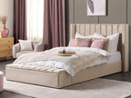 Beige Velvet Bed, 180 x 200 cm