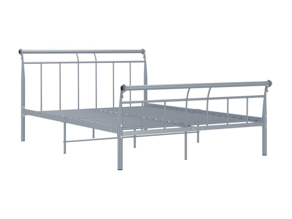 Gray Metal Bed, 140 x 200 cm