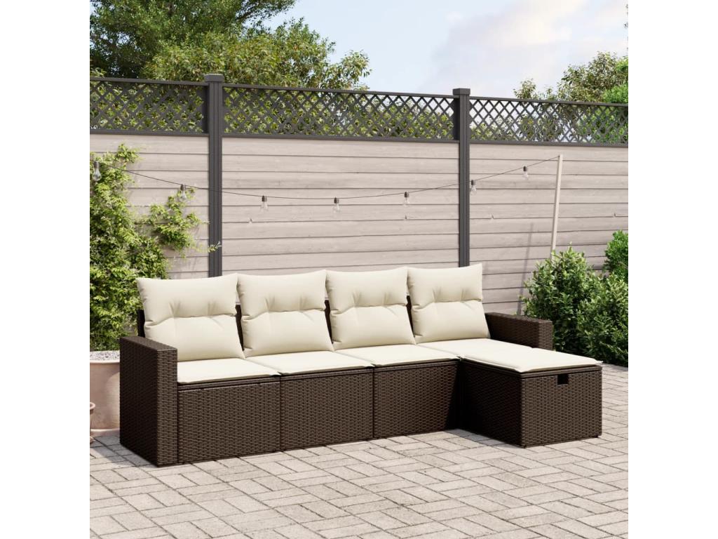 Brown Woven Resin Wicker Outdoor Furniture Set - dlz1766588031669