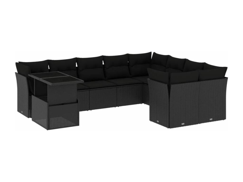 Black Woven Resin Wicker Outdoor Furniture Set - dlz1766587873710