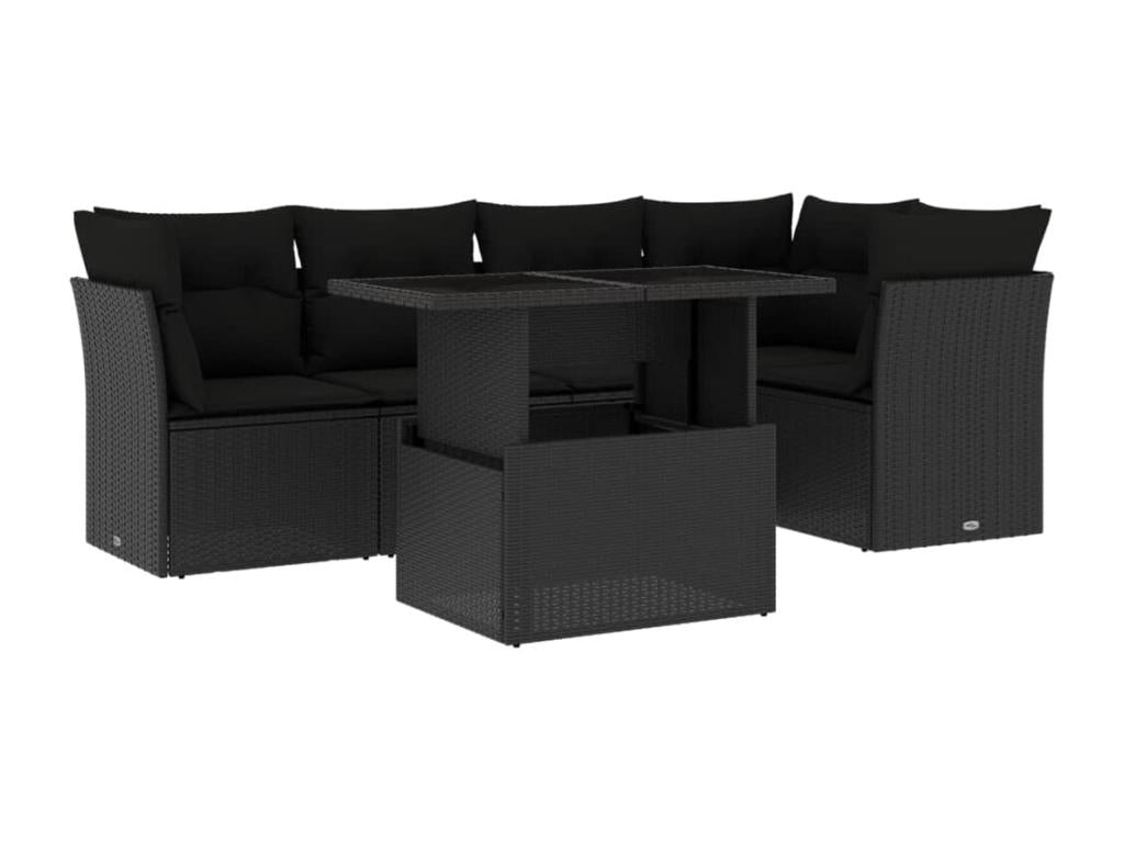 Black Woven Resin Wicker Outdoor Furniture Set - dlz1766587696151
