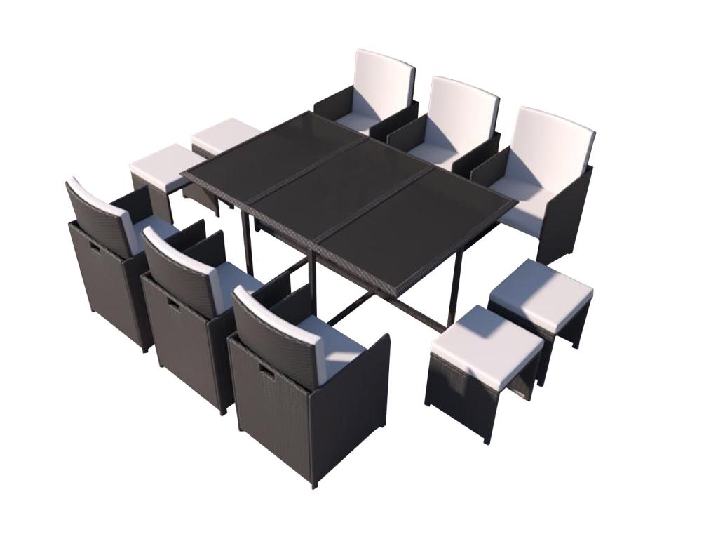 Black Woven Resin Wicker Outdoor Furniture Set - dlz1766587550686