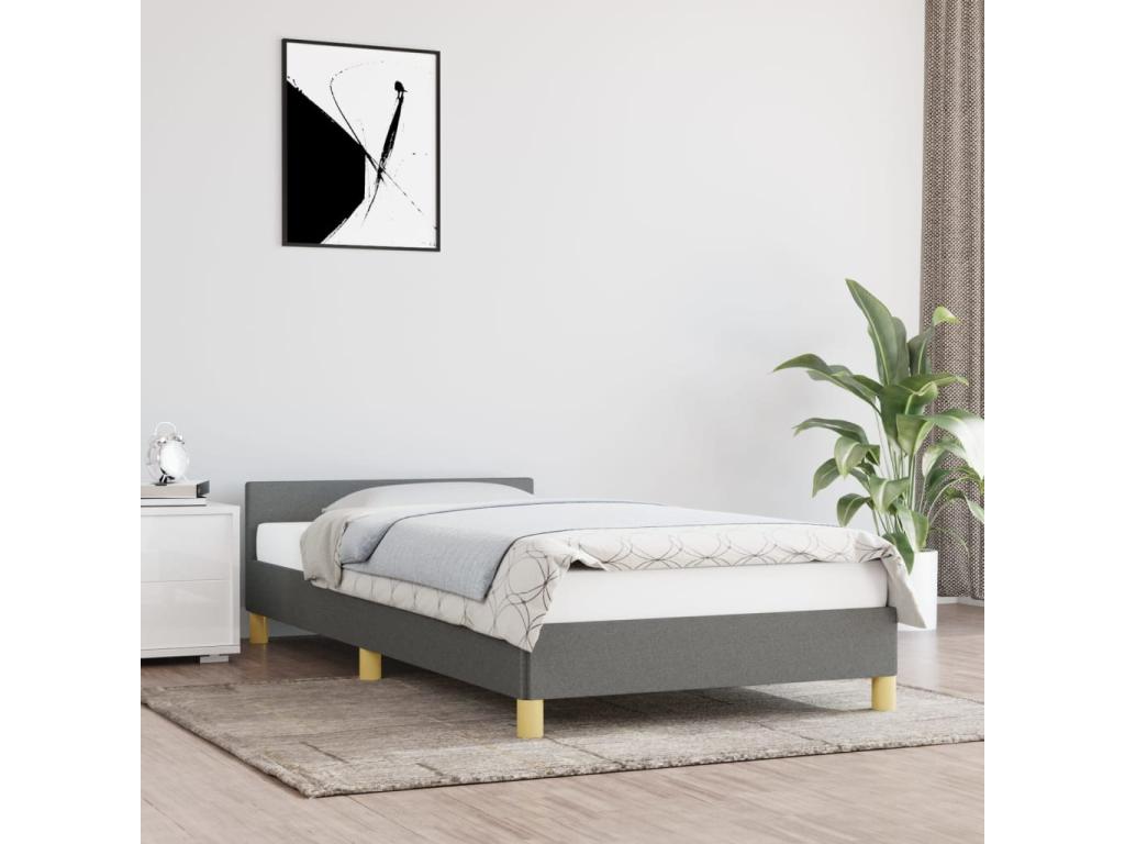 Gray Fabric Bed Frame, 90 x 200 cm