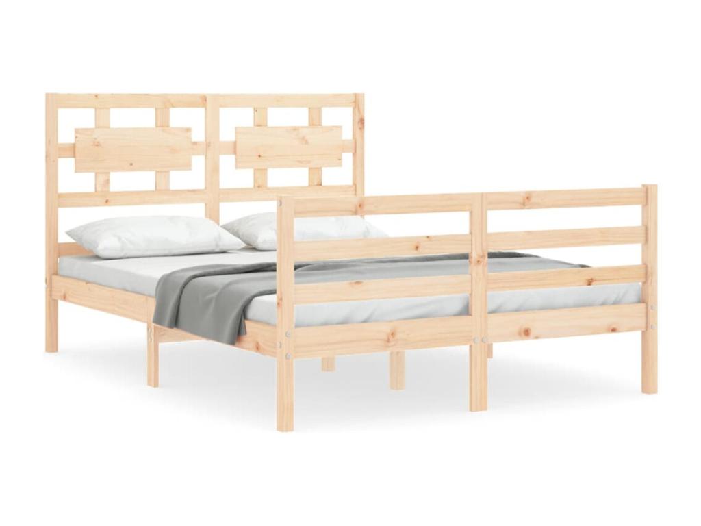 Brown Solid Wood Bed Frame